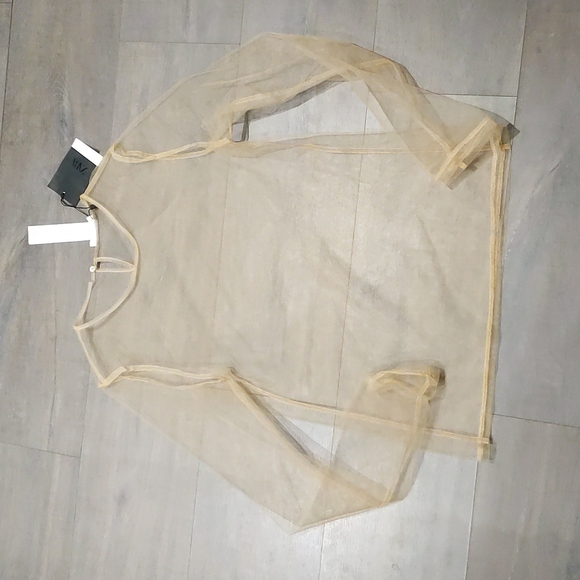 ZARA TULLE NUDE MESH TOP - Picture 2 of 2